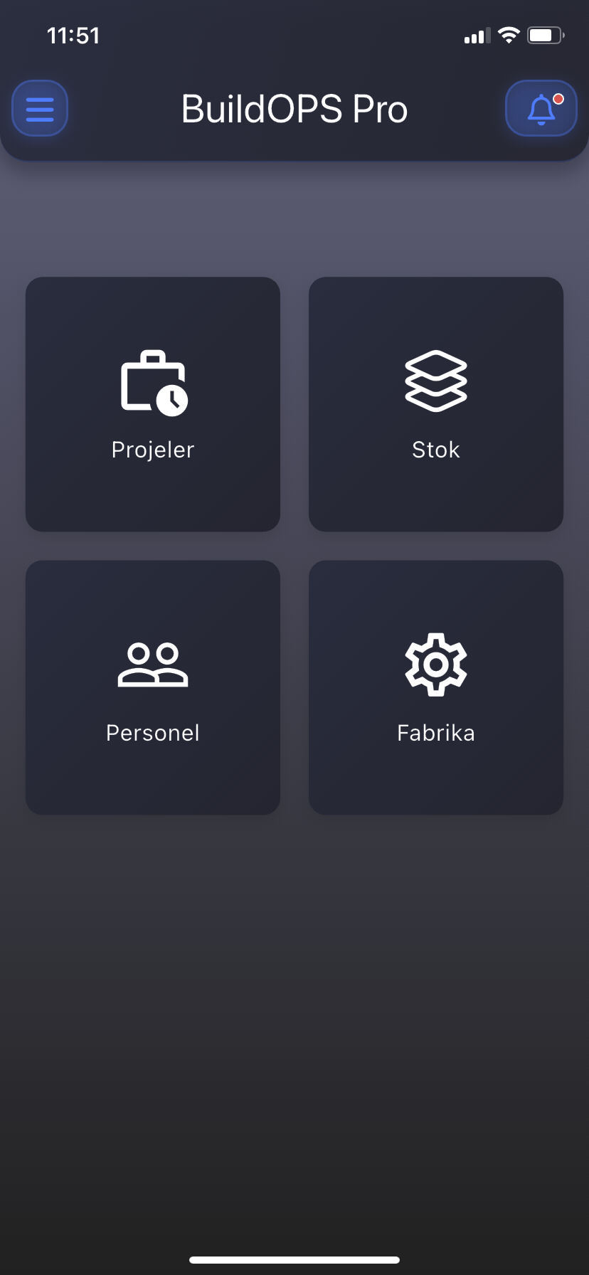 Mobil Uygulama Ana Ekran